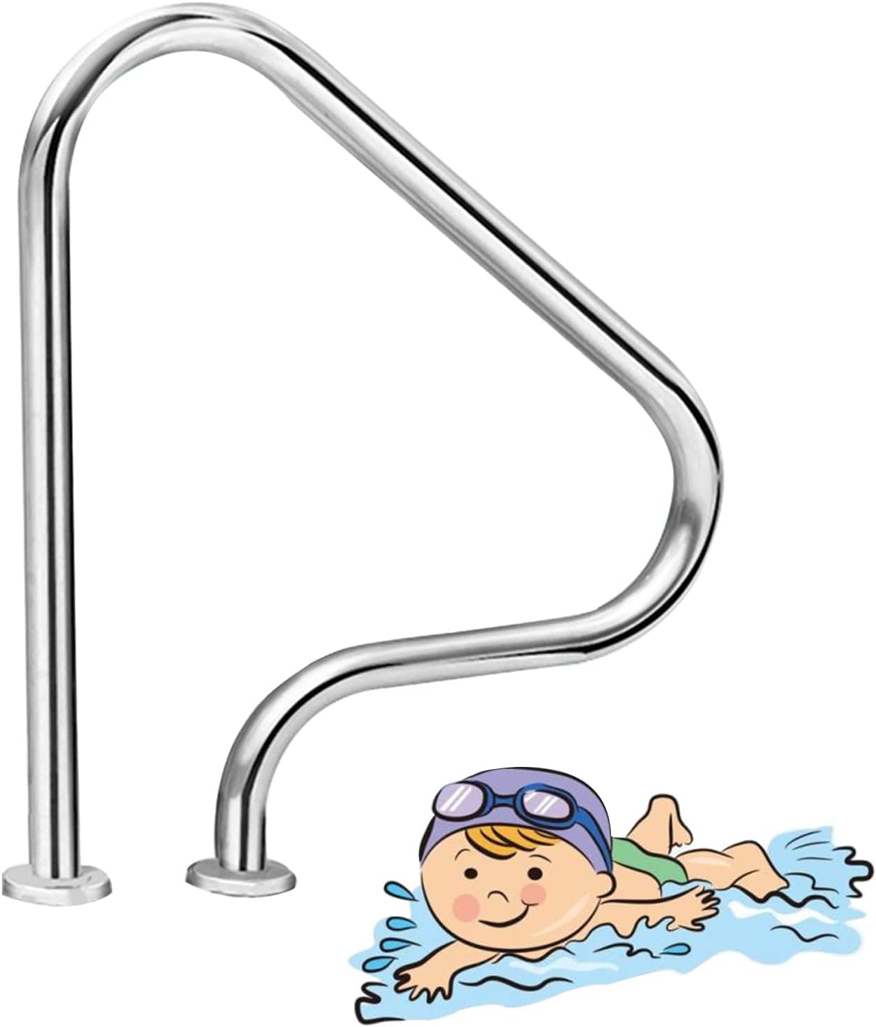Rampe de piscine contre les glissades pour une entrée facile de 80 x 80 cm