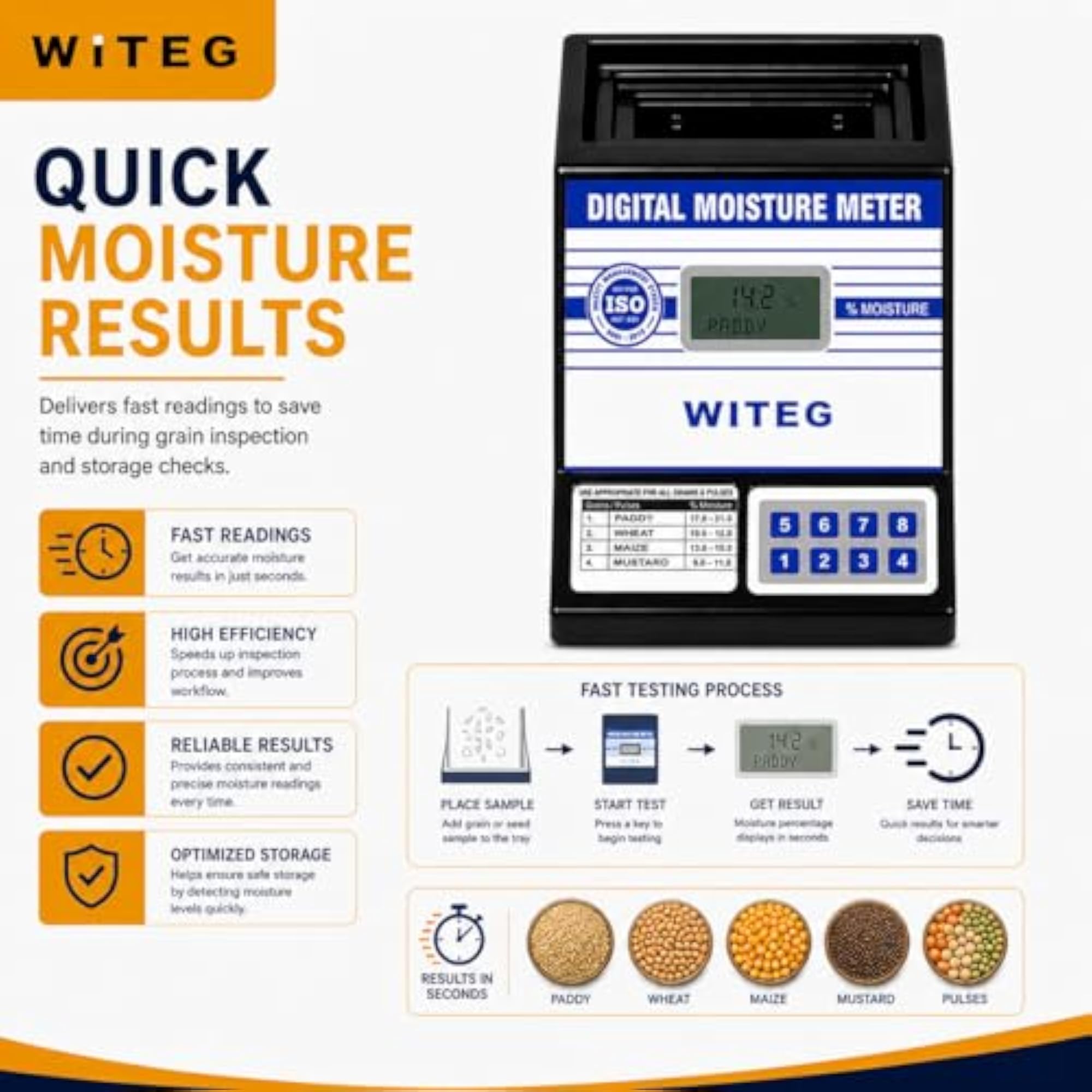 Digital Moisture Meter for Grains & Seeds