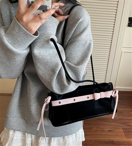 Y2k Hobo Bags for Women Ballet Style Shoulder Bag Underarm Purse Bow Purse Tote Handbag with Zipper Top Handle Clutch Purses3