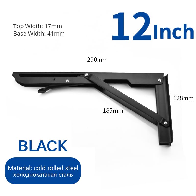 Staffa di montaggio a parete triangolare in acciaio inossidabile da(Black 12 Inch)