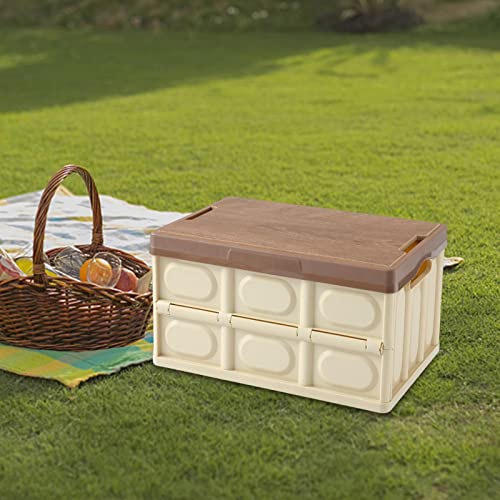Caisson de transport compact 55L pliable à couvercle en bois robuste - 6