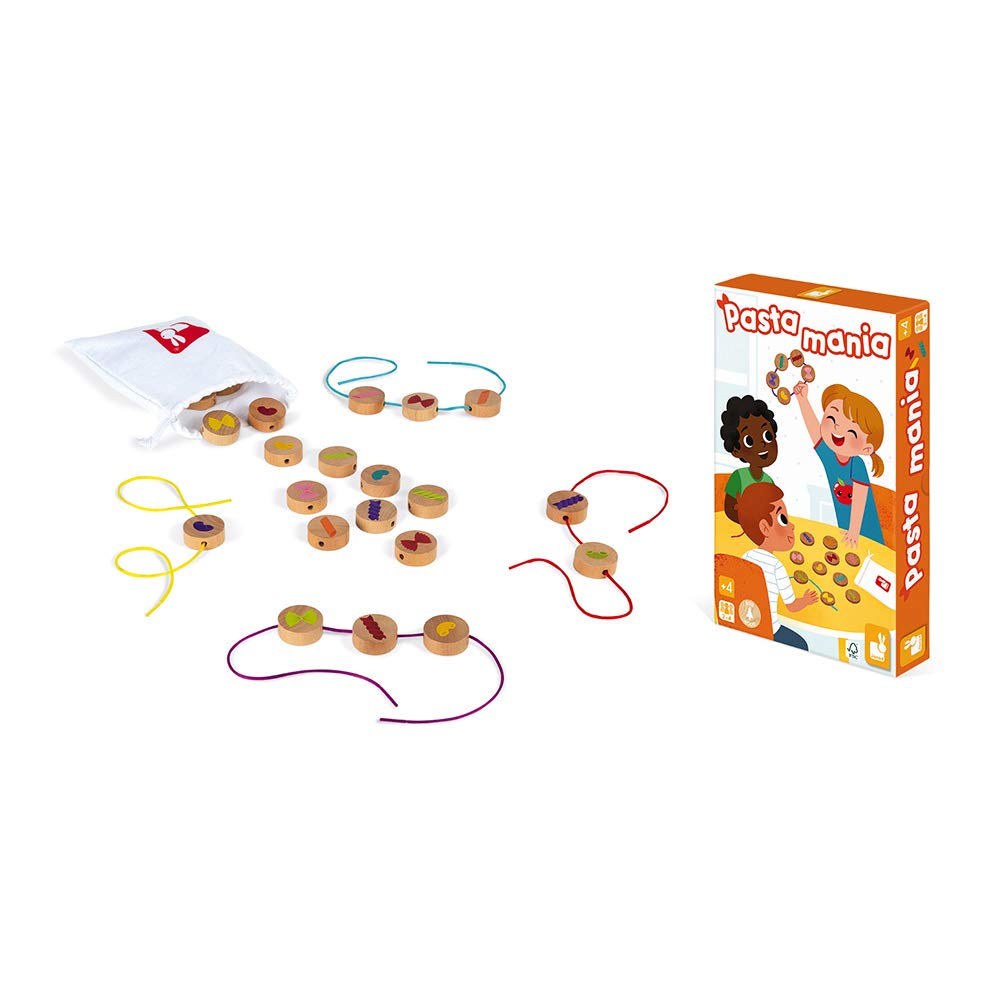Janod - Pasta Mania - Gioco di società in Legno per Bambini - Gioco di Rapidità e Riflessi in Legno Massiccio Certificato FSC - Dall'Età di 4 Anni, J02638