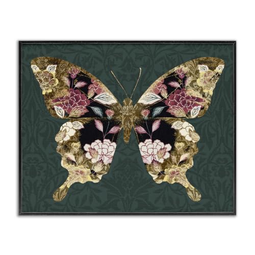 Traditional Florals Butterfly, 16 x 20 Inch Framed Giclée Print