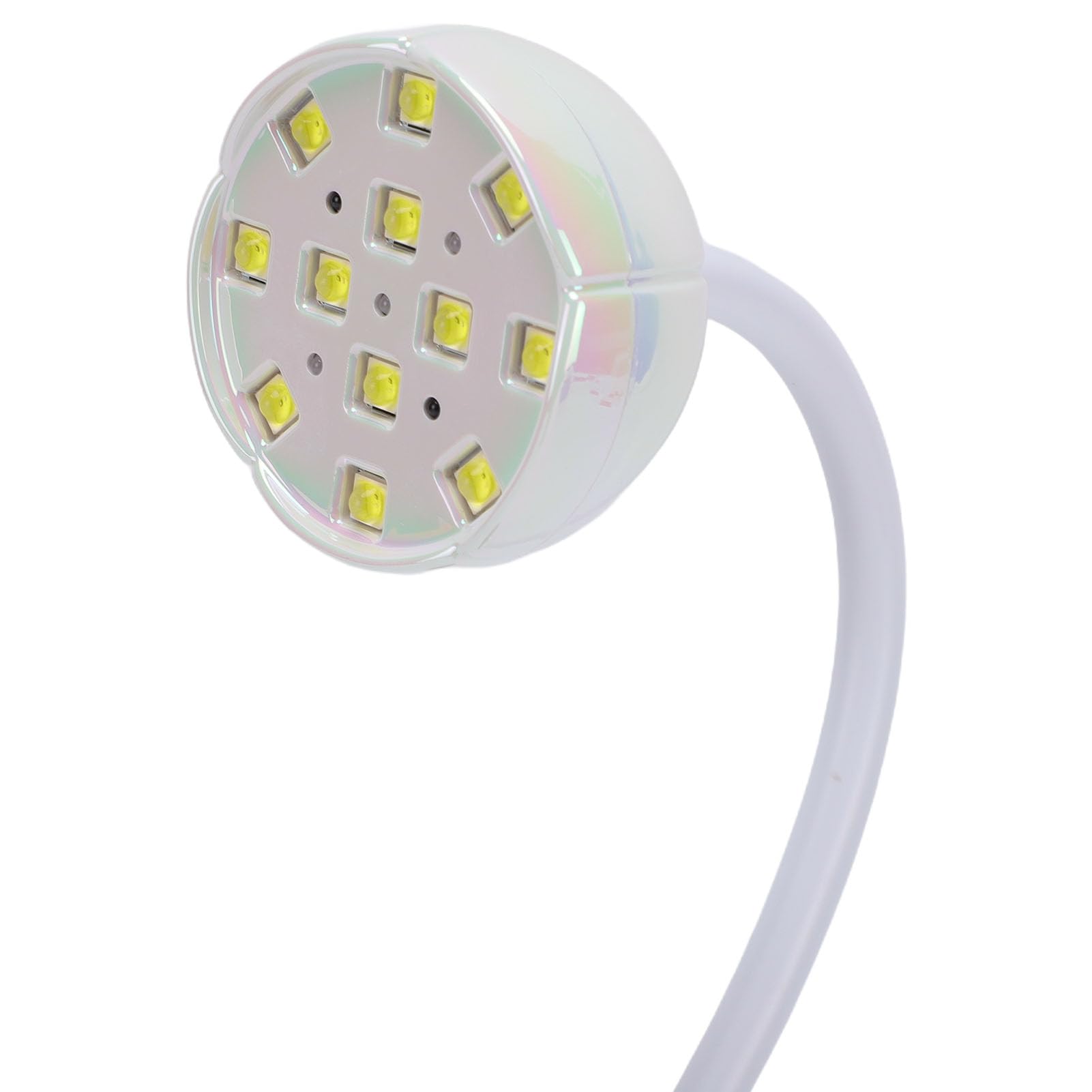 Lámpara LED Inalámbrica con Cuello de Cisne, Secador de Uñas de Secado Rápido para Manicura de Esmalte en Gel, Perfecta Tanto para Principiantes como para Profesionales (Galvanizado blanco