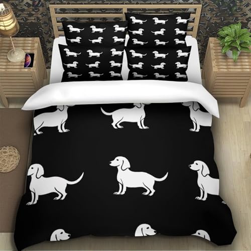 Parure de lit teckel en microfibre résistante durable
