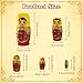 Yellow and Red Traditional Russian Nesting Dolls Set of 5 Rose Flower Girl Wooden Matryoshka Dolls Kid Stacking Toy for Birthday Christmas Valentine's Day Mother Girl Women Gift Home Decoration