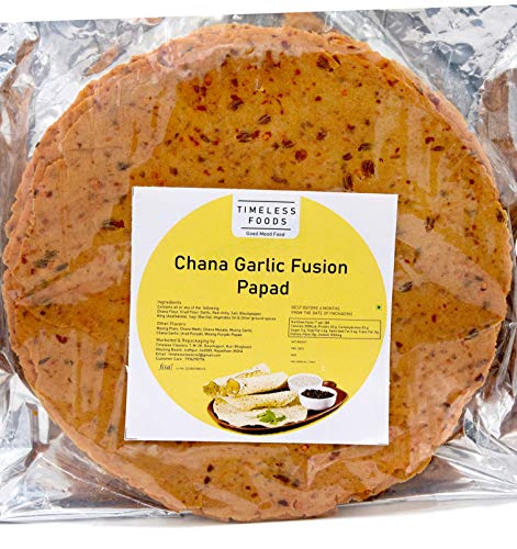Image of Timeless Food Chana Garlic Papad 800g | Handmade Chana Lahsun Papad | Sardarshahar Special Rajasthani Fresh Lasun Snack