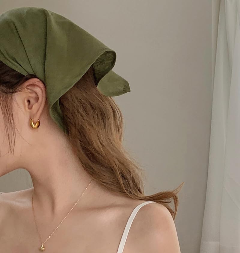 Triangle Scarf for Women Linen Head Scarf Cottagecore Accessories Downtown Girl Aesthetic Summer Streetwear3