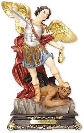 Florentine Collection 8" Saint Michael Resin Figurine Statue 200mm, Gold