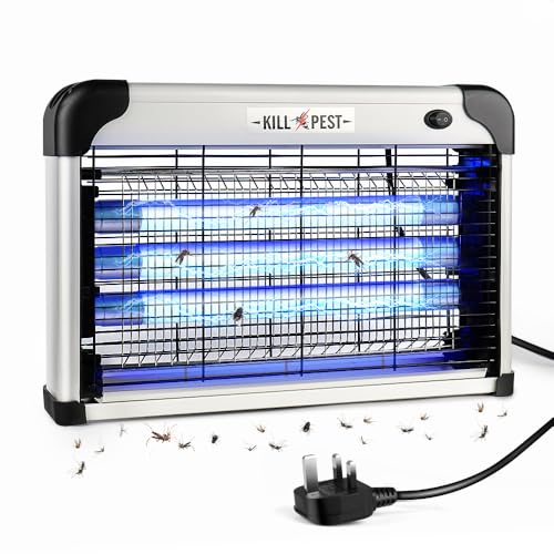 Electric Fly Zapper Indoor Uk | Bug Zapper Indoor With 1800V Grid | Fly Killer Electric,18W Led Bulbs For Home Use,Pest Control For Interior And Outdoor (Uk Plug)