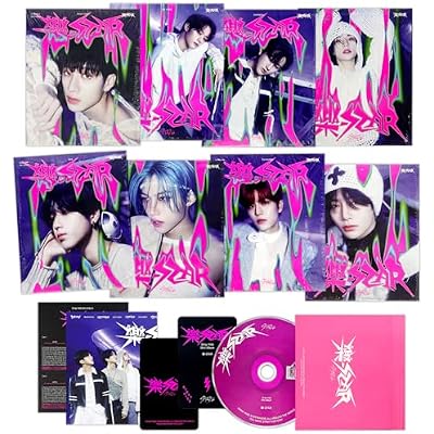 -Rock-STAR 8th Mini Album (POSTCARD / Random Ver.) Out Box + Postcard Set + CD-R + Lyrics Paper + Mini Folded Poster + Photocard + 2 Pin Badges + 5 Extra Photocards Official K-POP Sealed Album