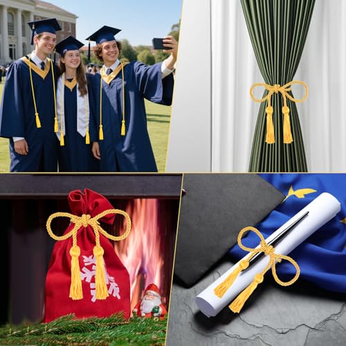 Miniatura 7 de Cordones De Graduación, Cordón De Honor De Graduación, Cordones De Honor Con Borla De Graduación, Cordones Trenzados De Color Sólido, Para Ceremonias De Fiesta De Graduación, Graduados Oro
