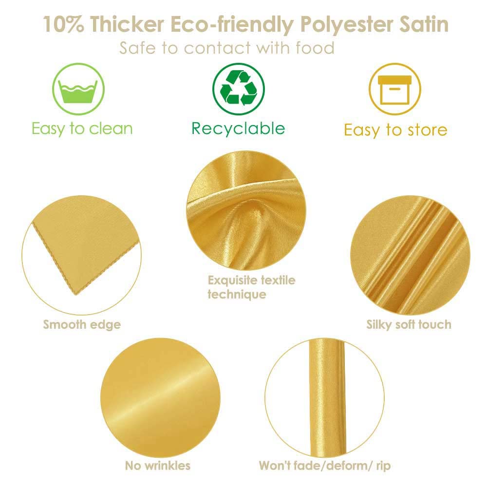 12 Pack Satin Table Runners - 12x108 Inch Disposable & Washable Dresser Covers For Weddings, Parties, Home Decor