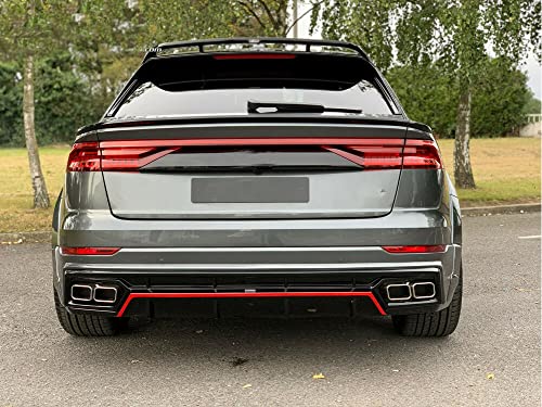 Carbon Fiber Rear Bumper Splitter 3pcs Middle Spoiler Fit for Audi q8 2018-up