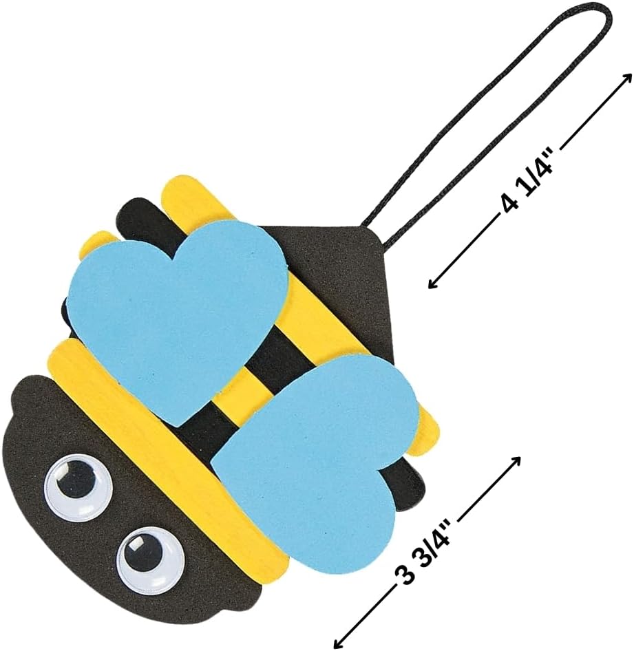 Fun Express Spring Bug Craft Stick Ornament Craft Kit -12 - Crafts for Kids and Fun Home Activities - VBS Vacation Bible School Supplies/Decor