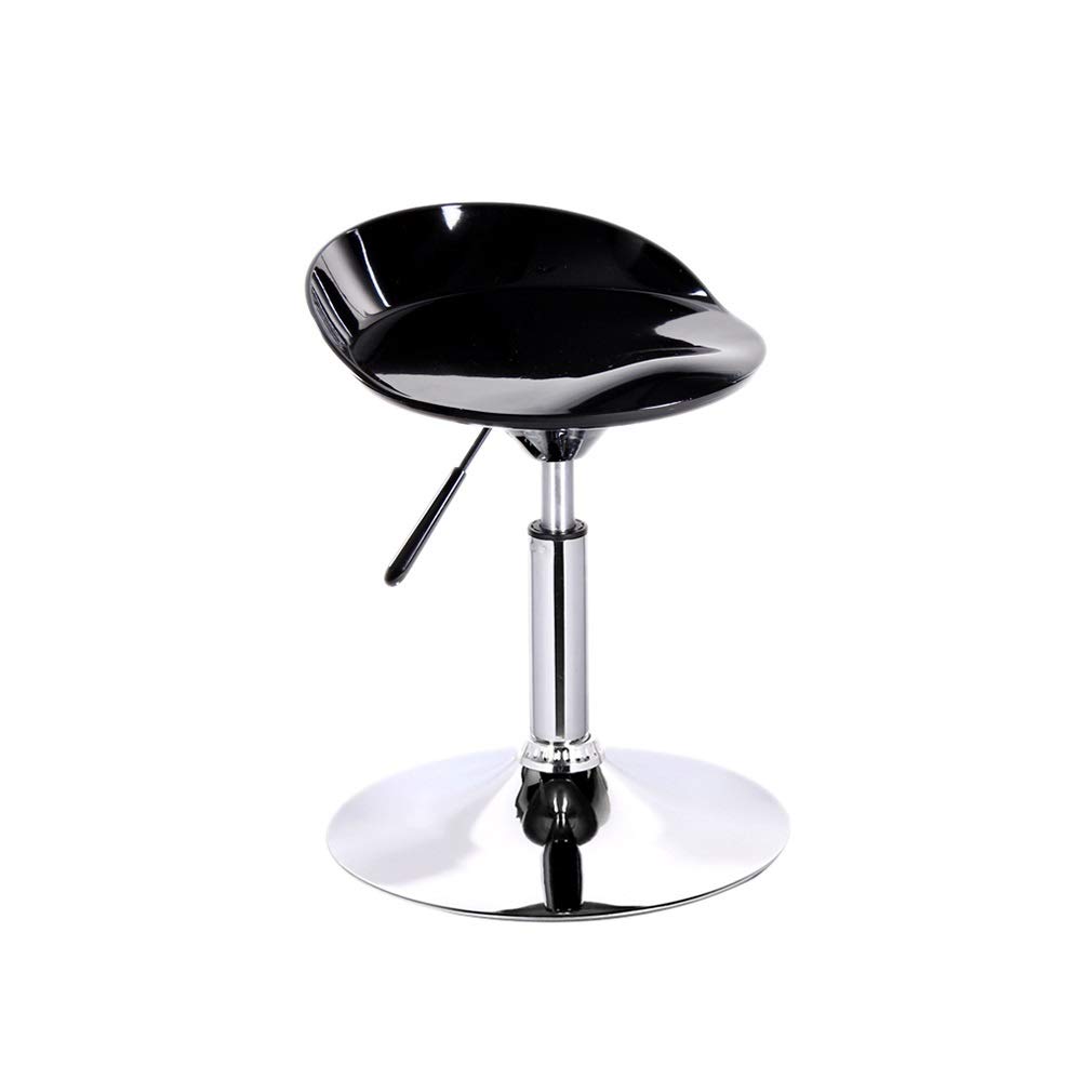 Taburete ajustable con respaldo y ruedas para barra de cocina, color negro (36 52 cm)