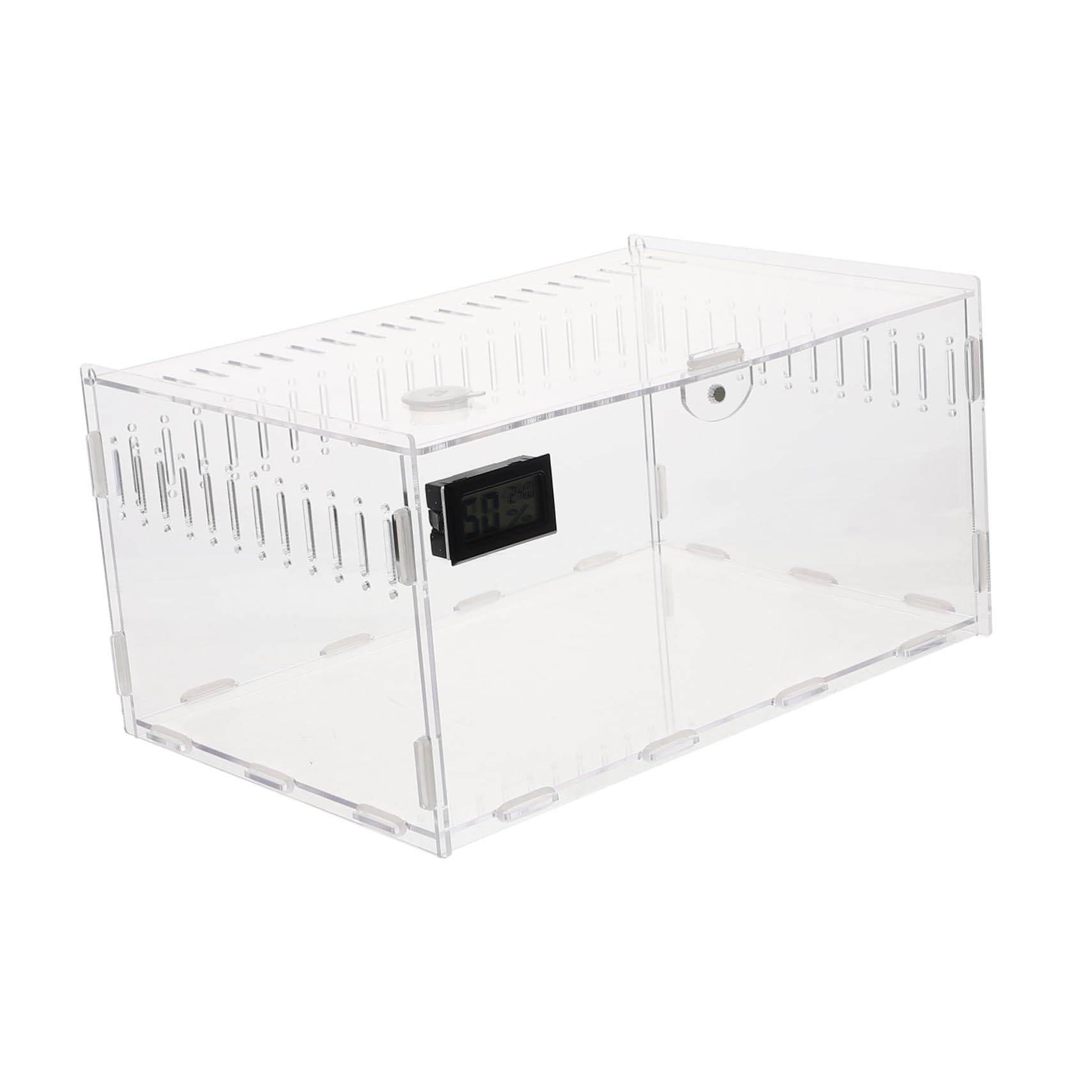BESPORTBLE Terrario per Rettili in Acrilico Trasparente Igrometro e Fori di Ventilazione, per Serpenti e Ragni, Uso Domestico