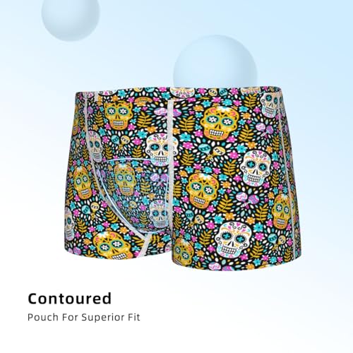 Boys' Cotton Boxer Brief Soft Underwear-Sugar Skulls4
