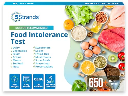 5Strands Food Intolerance Test, Accurate Hair Analysis, 658 Items Tested, at Home Food Sensitivity Test Kit for Adults & Kids, Gut Health Test, Results in 4 Days