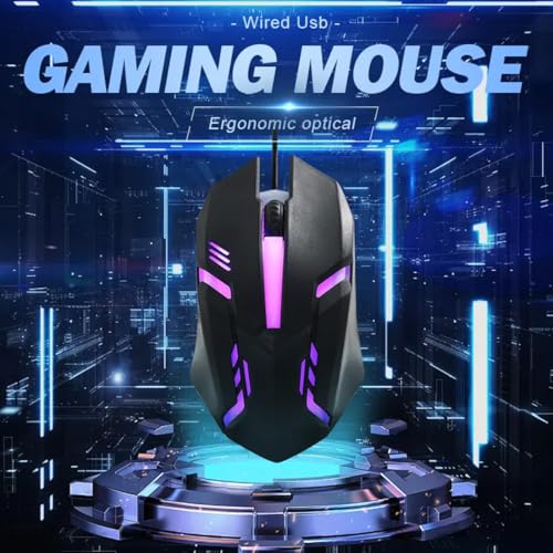 Image of Imaashi Rainbow LED USB Gaming Mouse - 1000 DPI High Accuracy, Smooth Scroll, 480 Mbps Wired Optical Mouse, Plug & Play for Laptop, PC and Gamers- Pack of 1