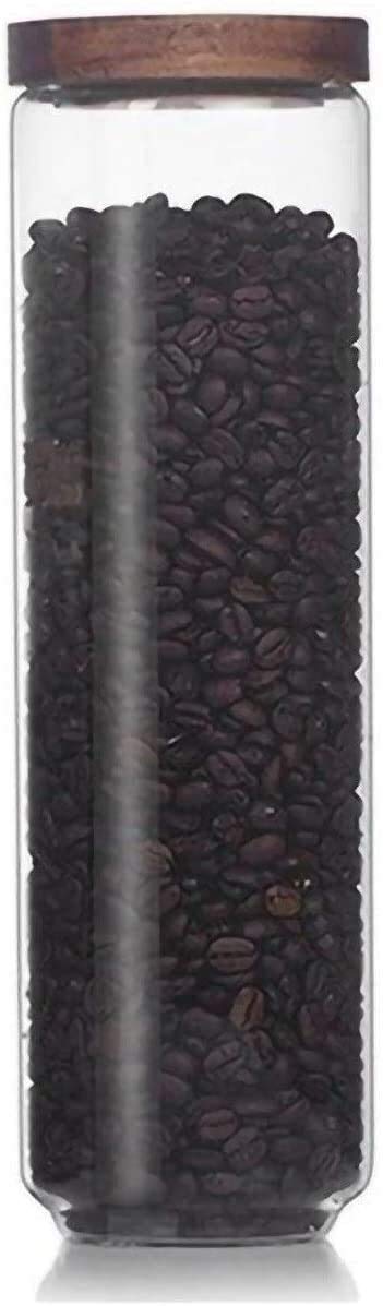 Vorratsgläser Klein Vorratsgläser Kanister Glas Luftdichtes Glas Mit Holzdeckel, Transparentes Luftdichtes Glas for Mehrkorn-Trockenfrüchtetee (Size : 1550ml)