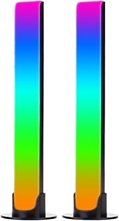 WUUISDNX Luz de Musical Colorida, Conjunto de Luces de con luz ABS, luz de Control de Voz RGB, luz LED de Recogida, (Juego de 2) - Negro