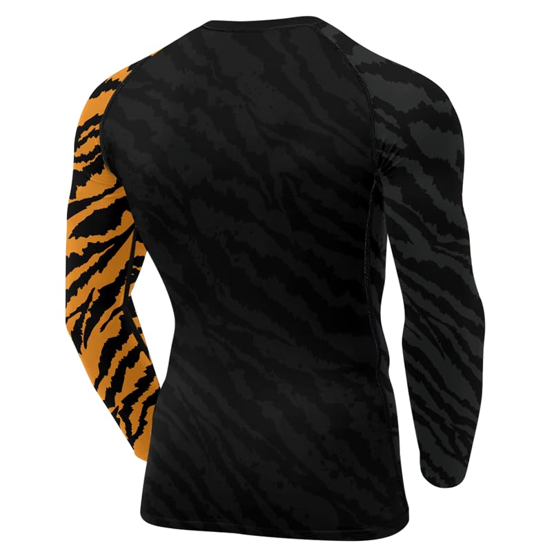 Tiger Men’s Rash Guard Compression Long Sleeve Baselayer Athletic Fight Wear Shirt Jiu Jitsu MMA BJJ Training3