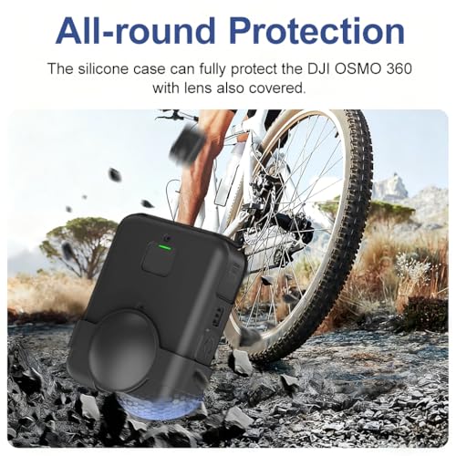 Image of ZORBES Silicone Cover Case for DJI Osmo 360, Soft Lens Cap Protector All-Round Protective Case for DJI Osmo 360 Accessories with Lanyards, Shockproof, Precision Fit, Set of 4Pcs