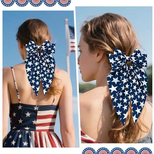Pinza para cabello con moño patriótico miniatura 5