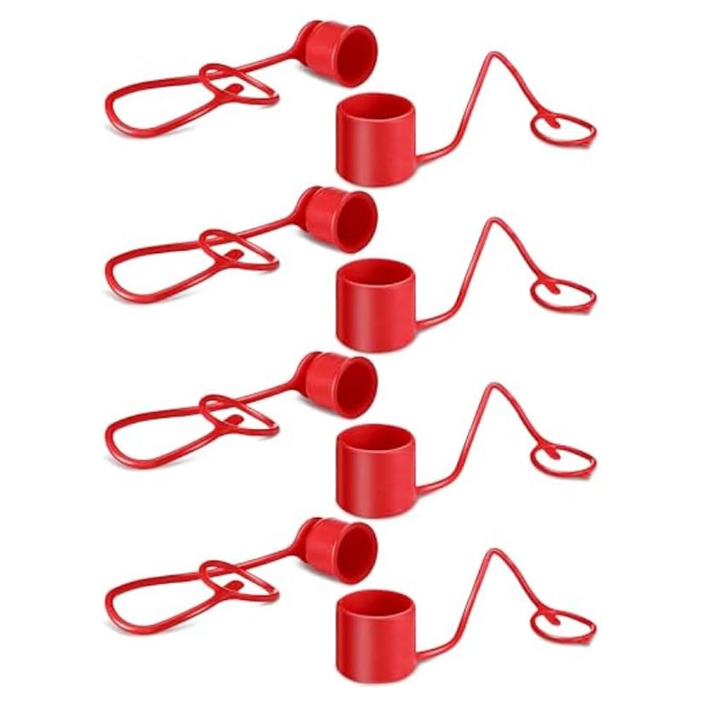 Fangxuee 4Sets 1/2Inches Hydraulic Coupler Dust Cap & Plug Covers Heavy Duty Hydraulic Dust Caps for Hydraulic Couplings