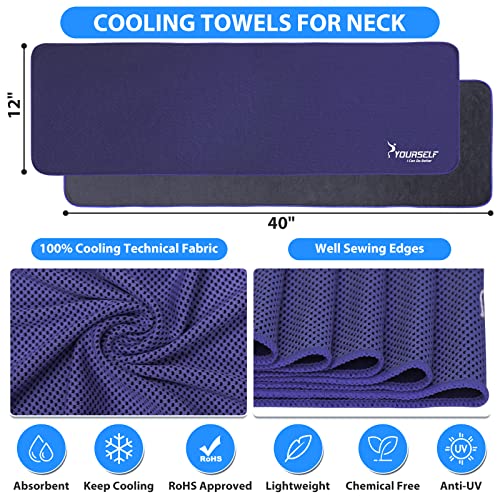Syourself Cooling Towel, Cooling Towels For Neck,40" X 12"Ice Towel For Instant Cooling Relief, Soft Breathable Chilly Towel, Perfect Yoga, Golf, Sports, Gym, Workout, Athletes Towel(Dpurple) #TOP2