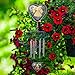 Memorial Pawprints Photo Windchime for Loss of a Beloved Pet - Sympathy Wind Chime with a Picture Heart on The Bottom - 16.5