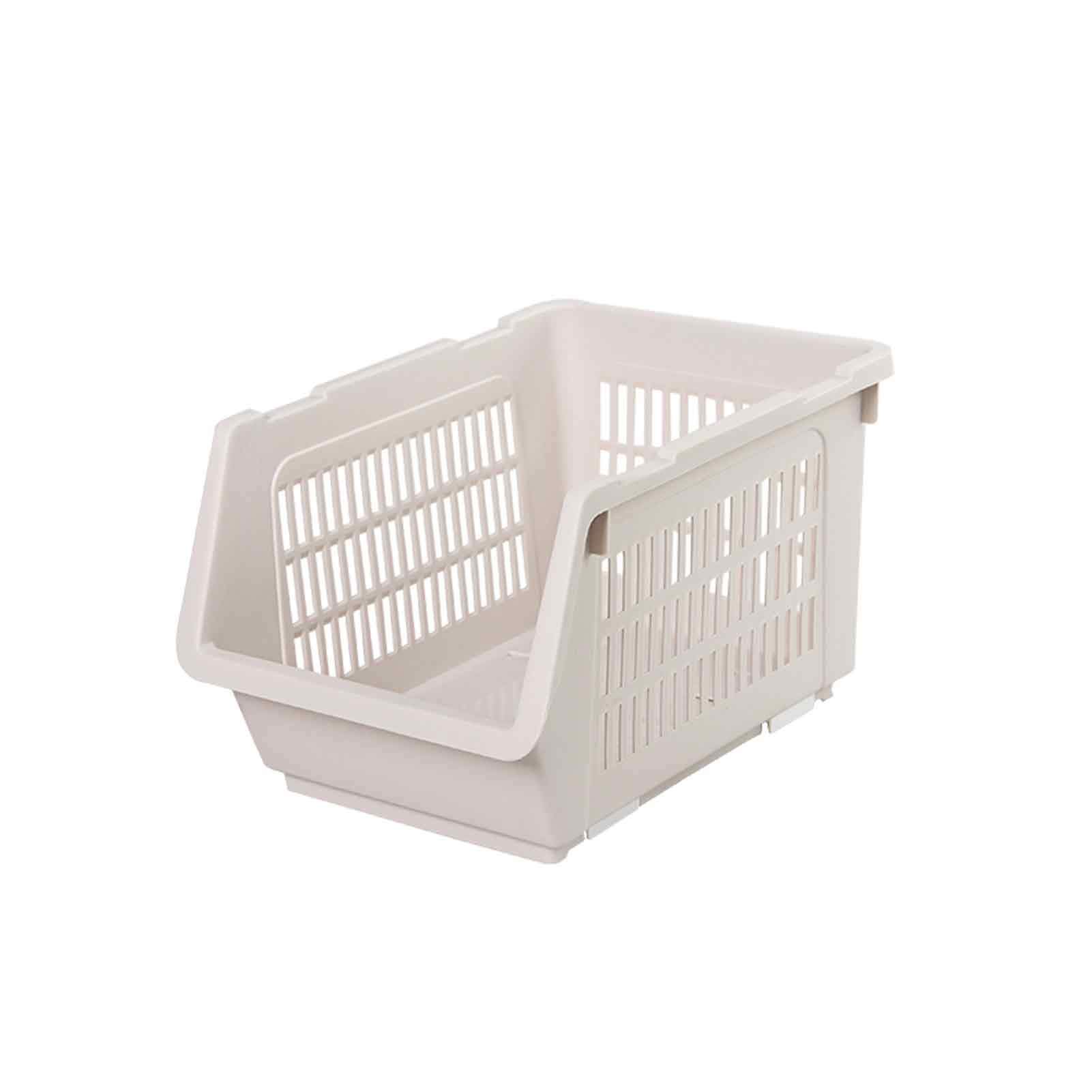 Cesta apilable para Cocina/Frutas/Verduras. Estante de Almacenamiento de plástico con diseño Hueco Multifuncional. Solución para Ahorrar Espacio en artículos de Aseo/baño.