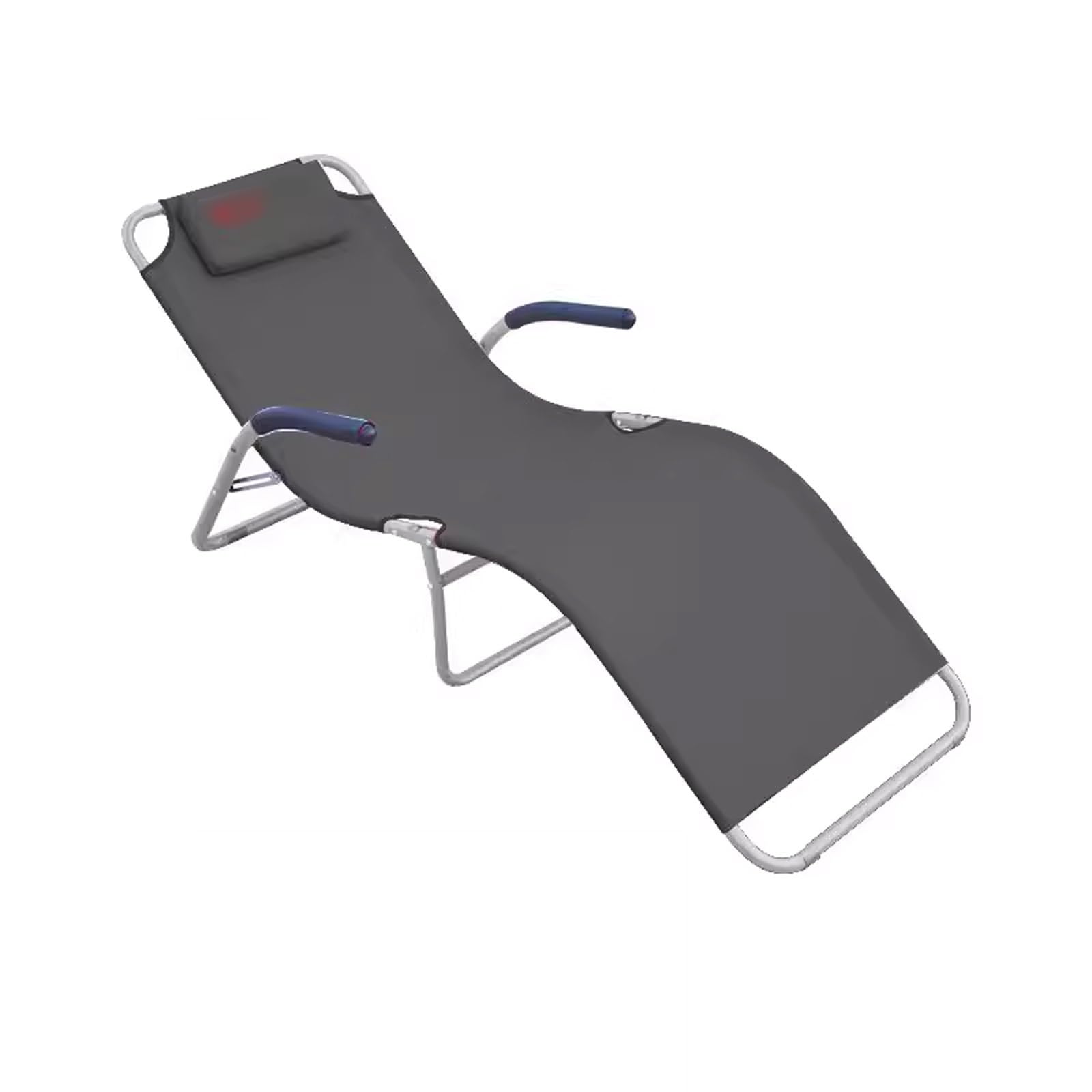 Sonnenliege Klappbar Leicht, Verdicktes Stahlrohr, Kopfstütze, Geschwungenes Design, Strandstuhl Klappbar, Für Garten, Strand, Schwimmbad, Terrasse (Color : Black)