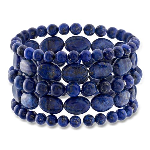 Ross-Simons Lapis Jewelry Set: 5 Bead Stretch Bracelets. 7 inches