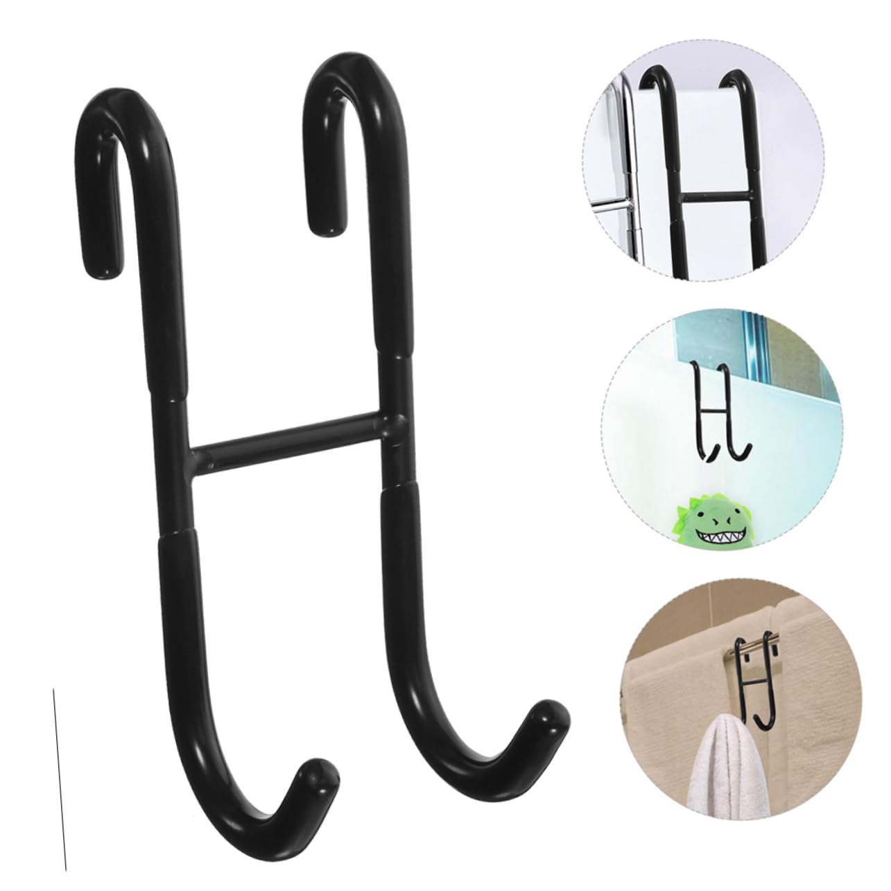 Luxshiny 5stücke Dusche Tür Haken Handtuch Halterung Aus Metall Ohne Bohren Für Badezimmer Glas Einfache Installation Platzsparend Kratzfest Verschleißfest Hohe Tragkraft