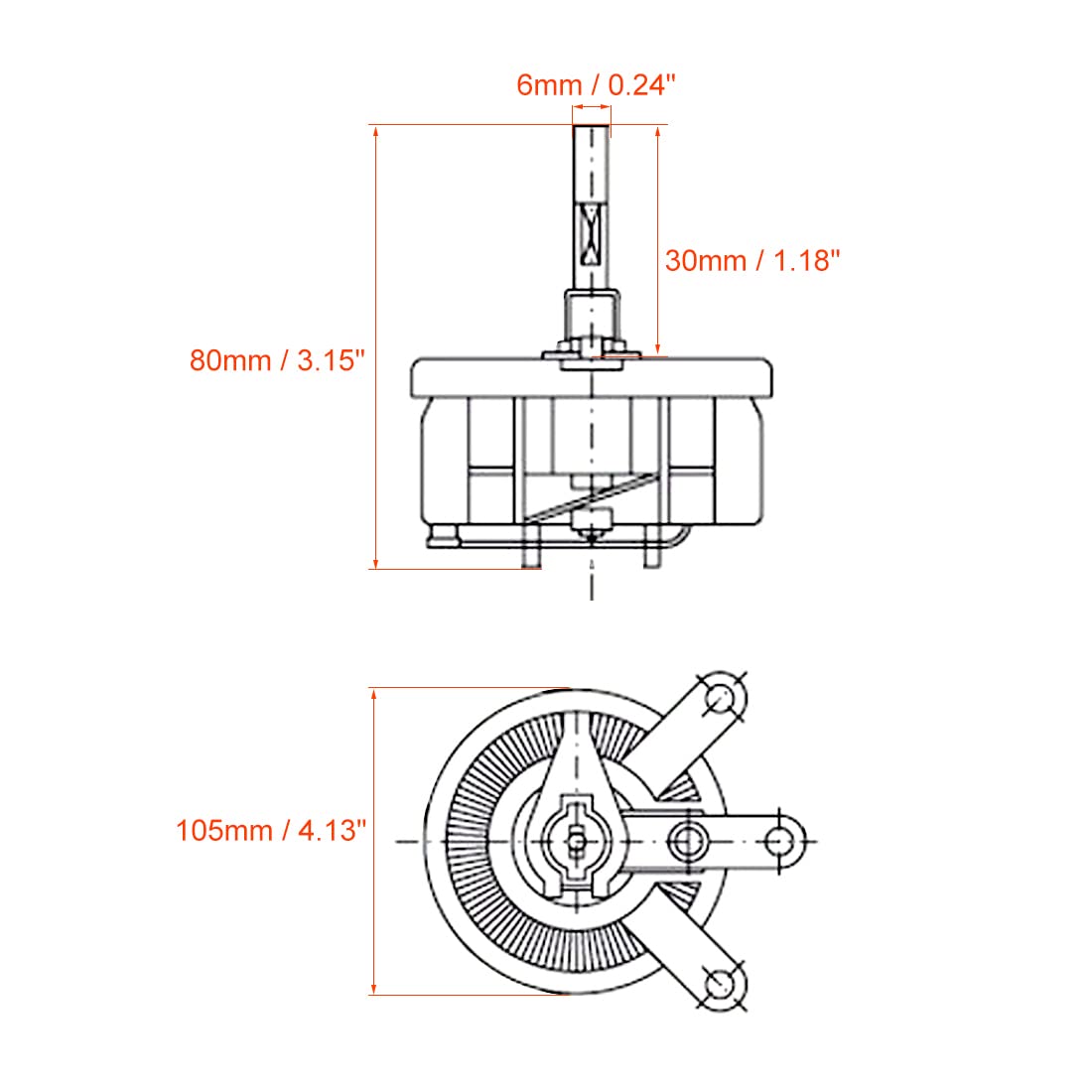 Sourcing Map 200W 10Ω Drahtpotentiometer – Keram Produktbild-Vorschau 2