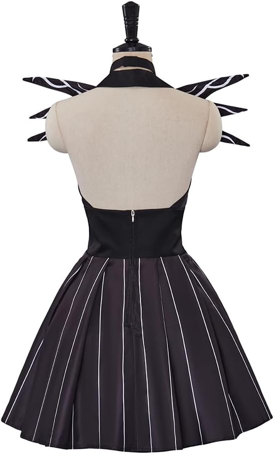 Jack Dress Costume Women's Nightmare Cosplay Black Striped Jack Christmas Dress - Image 4