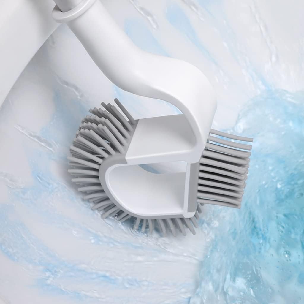 Toilet Brush Holder Toilet Brush Holder Household Wall-mounted Toilet Cleaning Brush Bathroom Long Handle Soft Bristles Cleaning Brushs 360° No Dead Angle Toilet Bowl Brush Set Toilet Brush Holders