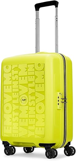 Skybags Polypropylene (Pp) Play Cabin 55 Cm (Small) 8 Spinner Wheels Trolley Bags for Travel, Hard Case Lightweight Bag with TSA Lock, Tough Suitcase for Travel (Lime Green),Yellow
