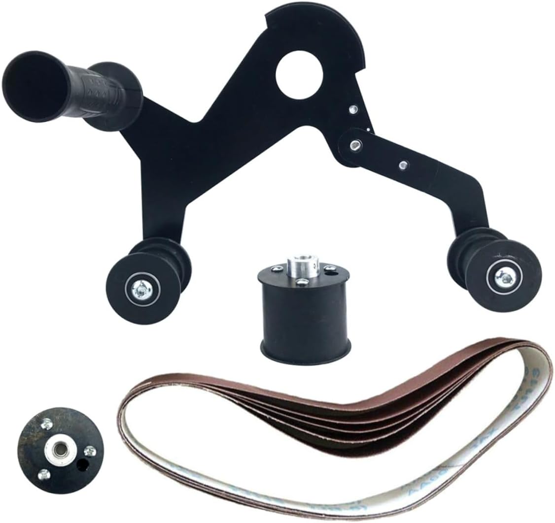 Didiseaon Mini Belt Sander Polishing Attachment with Polymer Guide Wheel for Removal Wear-resistant Handheld Polisher Kit Cordless Tube Grinder for Stainless Steel