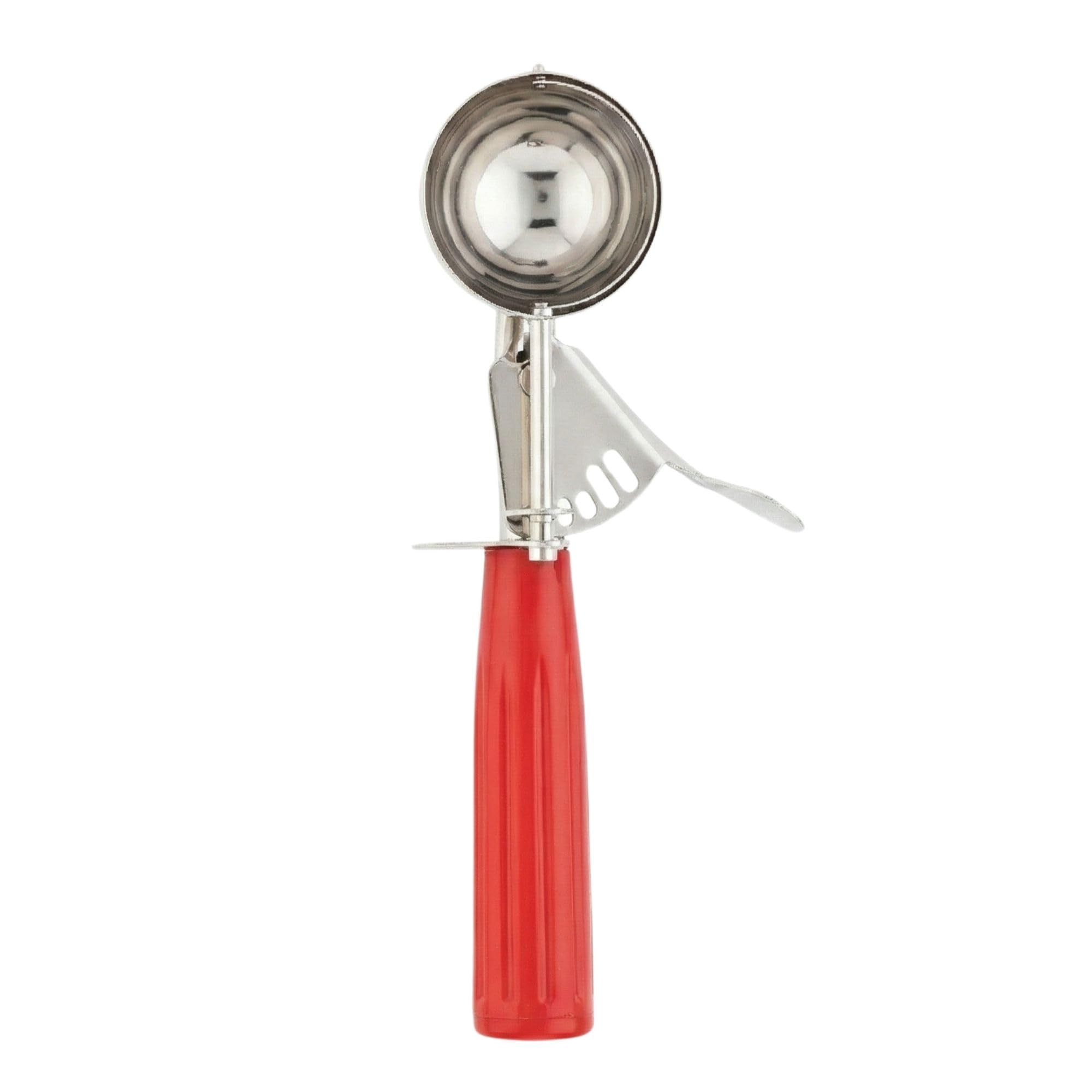 Restaurantware 1.4 Ounce Portion Scoop, 1 Trigger Release Stainless Steel Cookie Scoop - With Red Handle, Stainless Steel Disher, For Portion Control, Cookie Dough, Cupcake Batter, Or Ice Cream