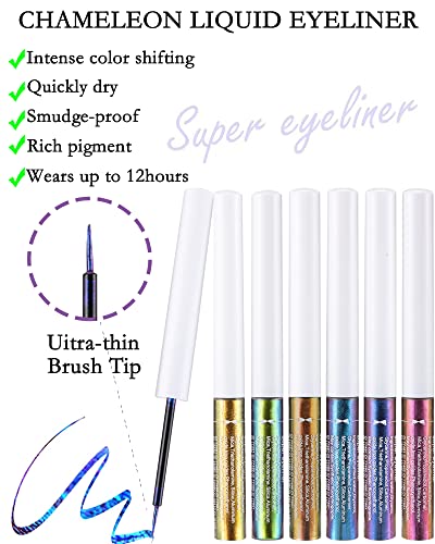 Chameleon Glitter Eyeliner Liquid - 1Pcs Brown Gold Metallic High-Pigmented Colored Makeup Glitter Pen For Eye Liner Eyeshadow,Smudge-Proof,Ultra-Fine Tip Multichrome Eyeliner,Gift For Women Girl- 03 #TOP2
