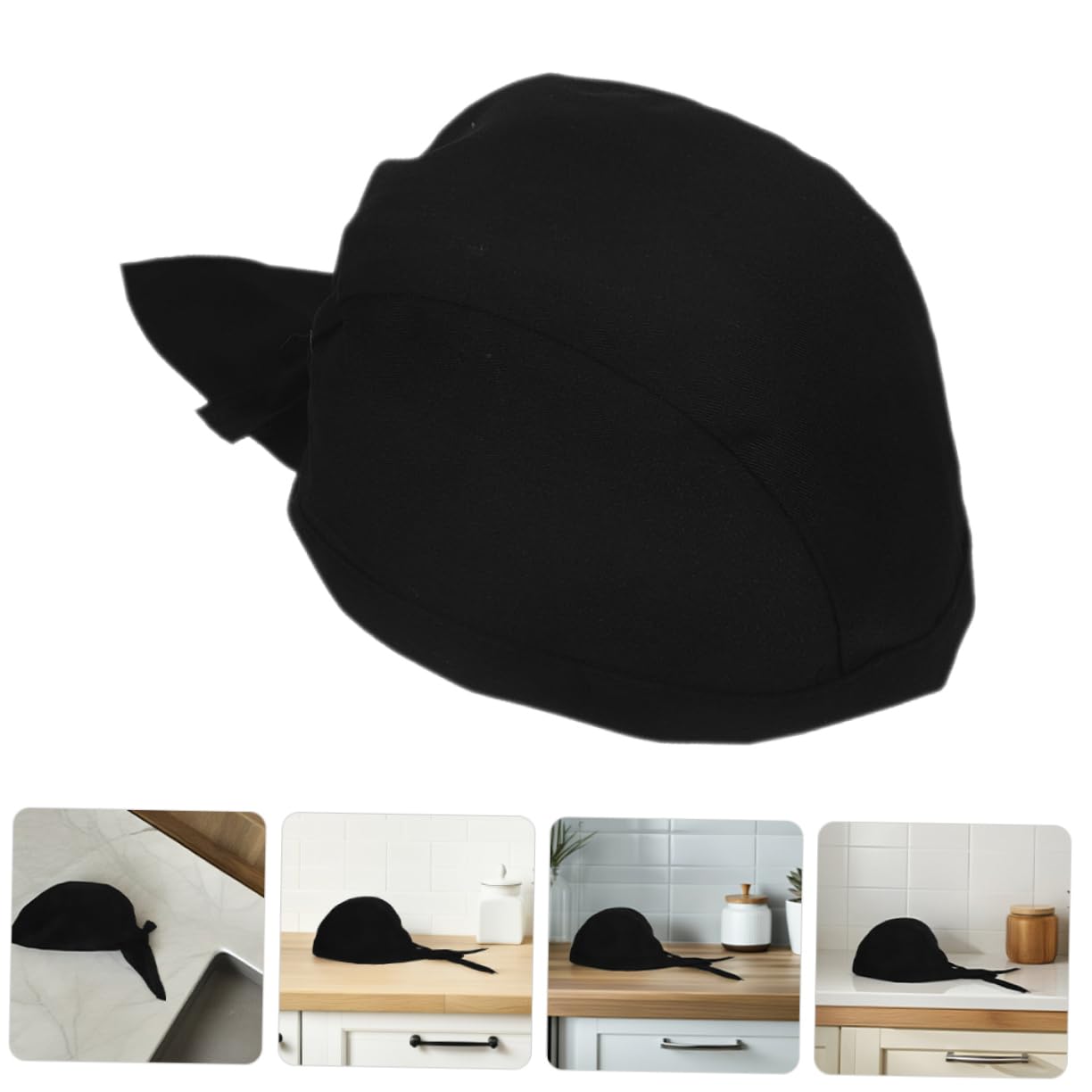 Gatuida 12 Pezzi Cappelli da Cuoco in Cotone Nero per Ristorante | Hotel e Sala, Vestibilità Sicura, Stile Professionale Moderno, Uso Versatile