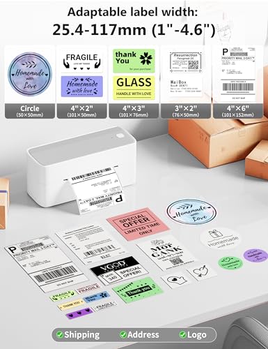 Image of Phomemo 241BT Bluetooth Shipping Label Printer & 250 Pcs 4x6 Thermal Shipping Label, 4X6 Wireless Thermal Label Printers for Small Business, Label Printer for Shipping Package, Compatible with iPhone