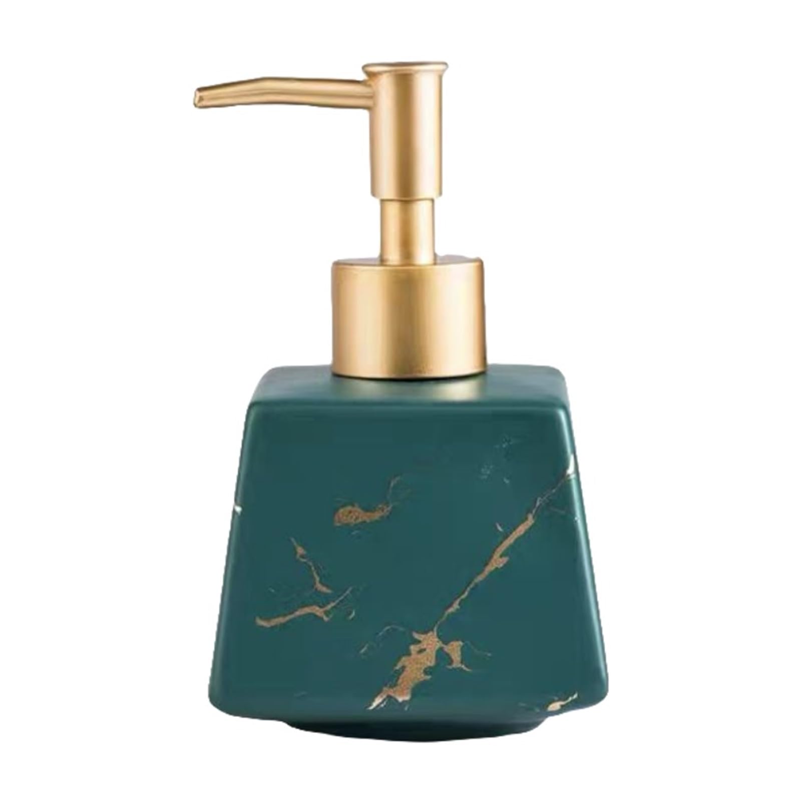 WDSOPK Bathroom accessories Bottles Bathroom Kitchen Ceramic Soap Dispenser Refill Bath Soap Dispenser Bathroom, with Unique Texture, 8.8oz Home & Kitchen (Green)