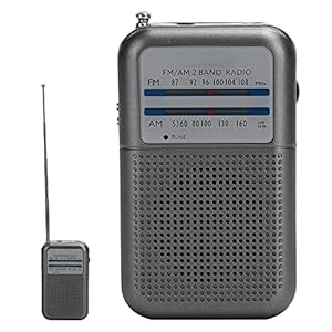 AM FM Digitale Radio, AM/FM 2-band Uitzending Ontvangst Radio, Draagbare Pocket Outdoor Nieuwsontvanger Radio voor Wandelen, Kamperen, Klimmen (grijs)