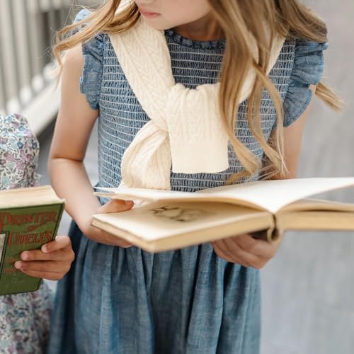 Image of Hope & Henry Girls' Long Sleeve Fancy Cardigan Sweater with Stripe Trim