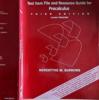 Misc. Supplies Test Item File and Resource Guide for Precalculus, Third Edition, Larson Hostetler Book