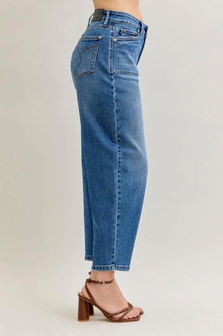 Judy Blue High Rise Soft Barrel Jeans- Ivory Gem - Image 6
